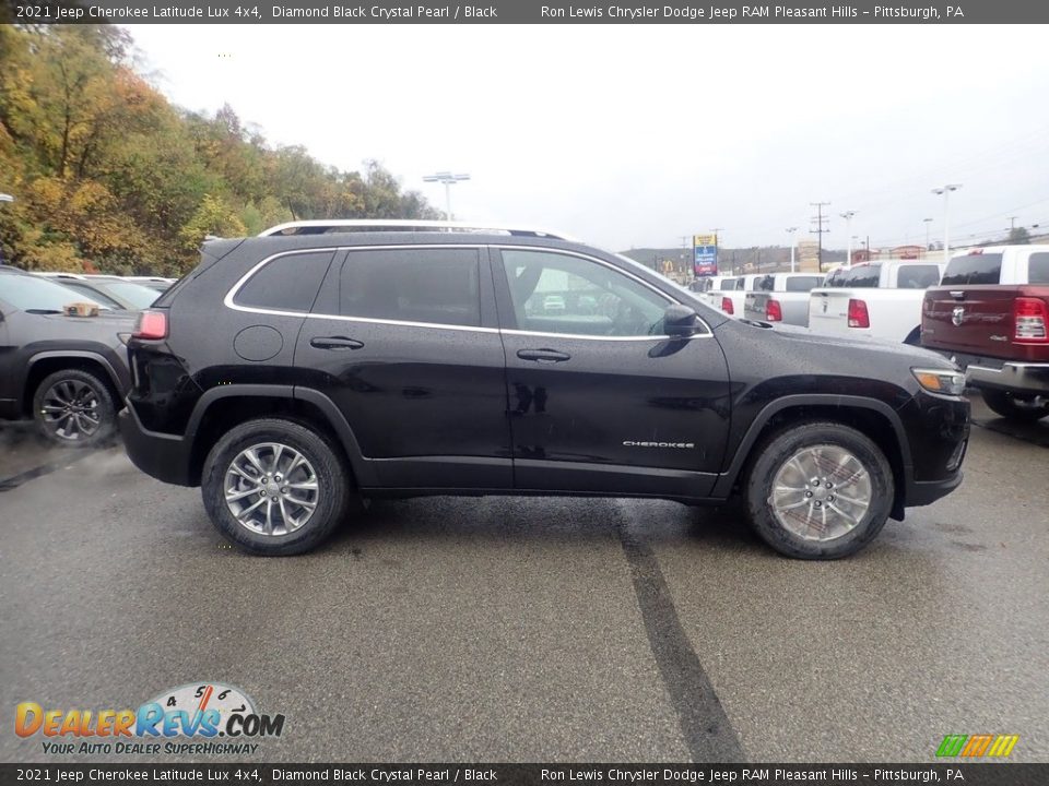 2021 Jeep Cherokee Latitude Lux 4x4 Diamond Black Crystal Pearl / Black Photo #4