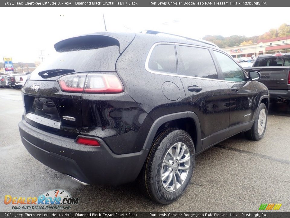 2021 Jeep Cherokee Latitude Lux 4x4 Diamond Black Crystal Pearl / Black Photo #5
