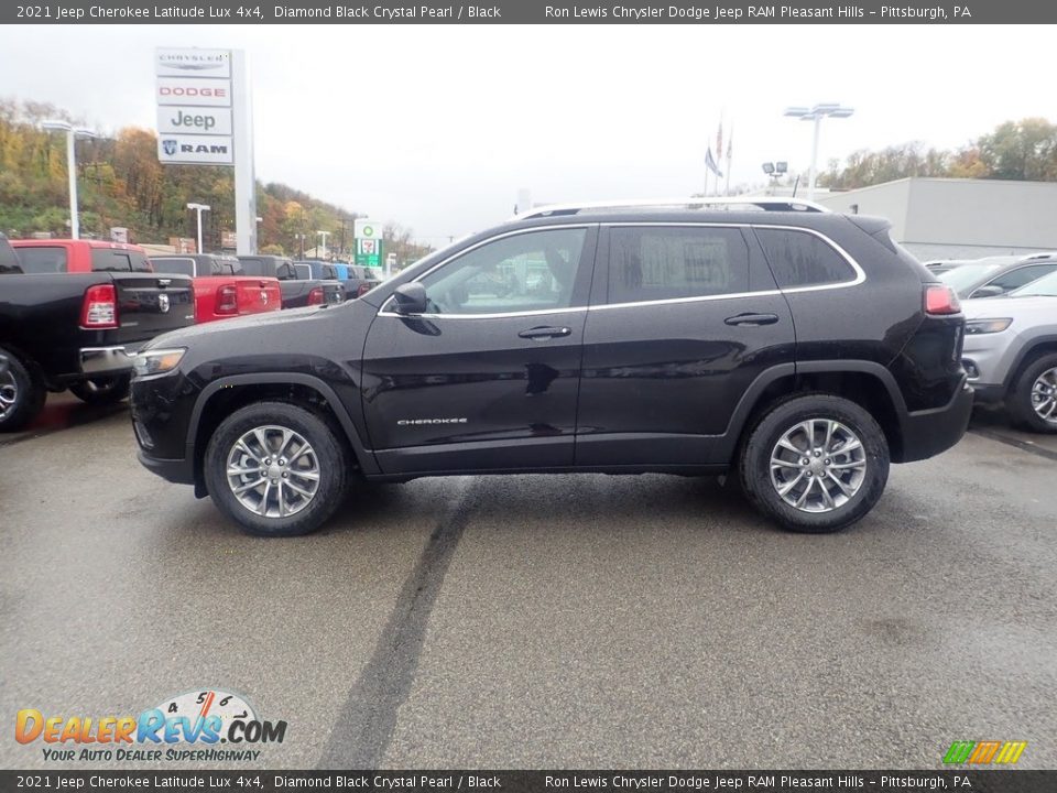 2021 Jeep Cherokee Latitude Lux 4x4 Diamond Black Crystal Pearl / Black Photo #7