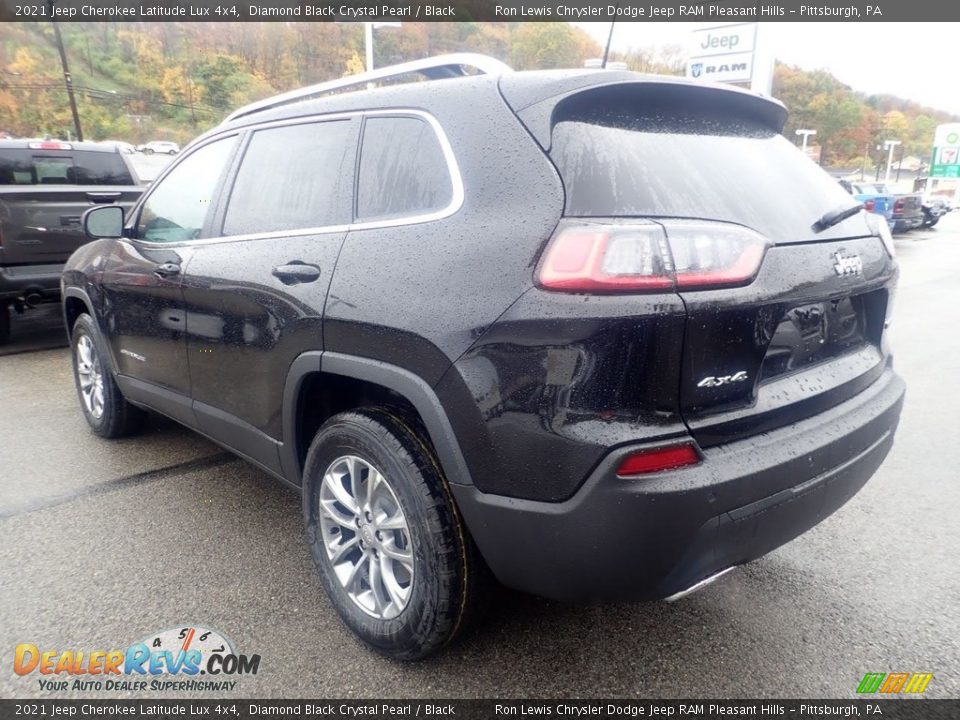 2021 Jeep Cherokee Latitude Lux 4x4 Diamond Black Crystal Pearl / Black Photo #8