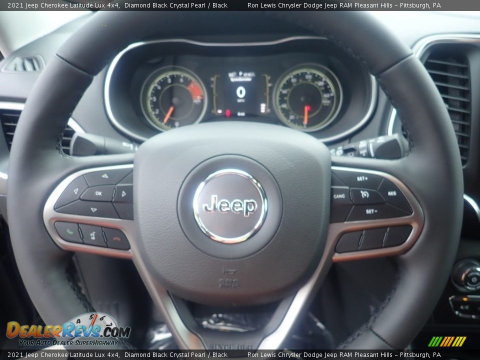 2021 Jeep Cherokee Latitude Lux 4x4 Diamond Black Crystal Pearl / Black Photo #18