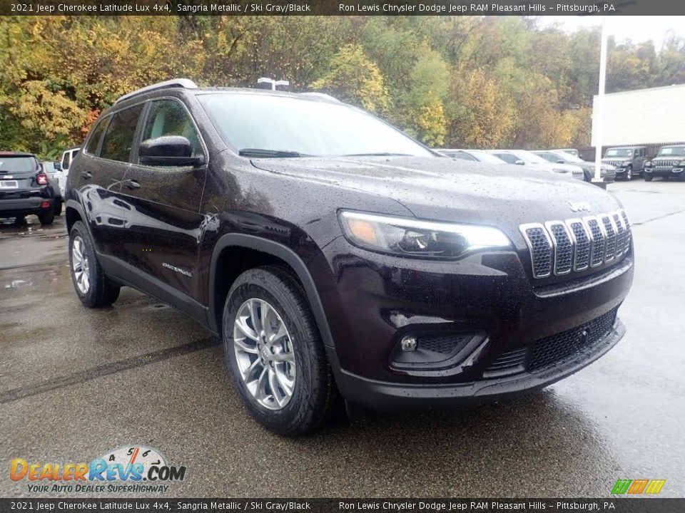 2021 Jeep Cherokee Latitude Lux 4x4 Sangria Metallic / Ski Gray/Black Photo #3