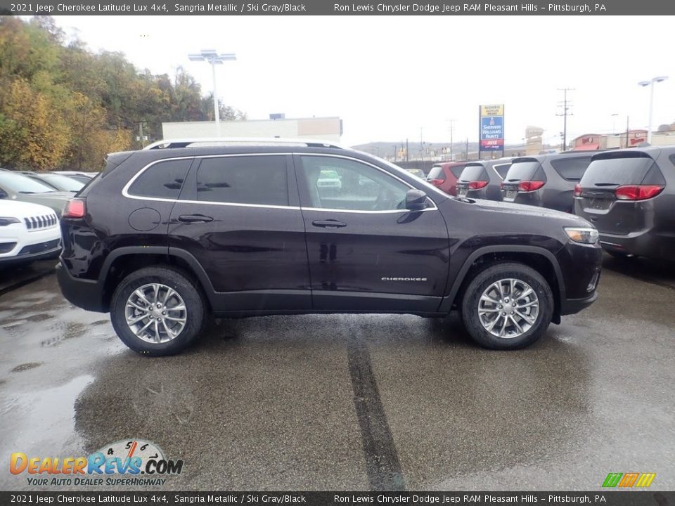 2021 Jeep Cherokee Latitude Lux 4x4 Sangria Metallic / Ski Gray/Black Photo #4