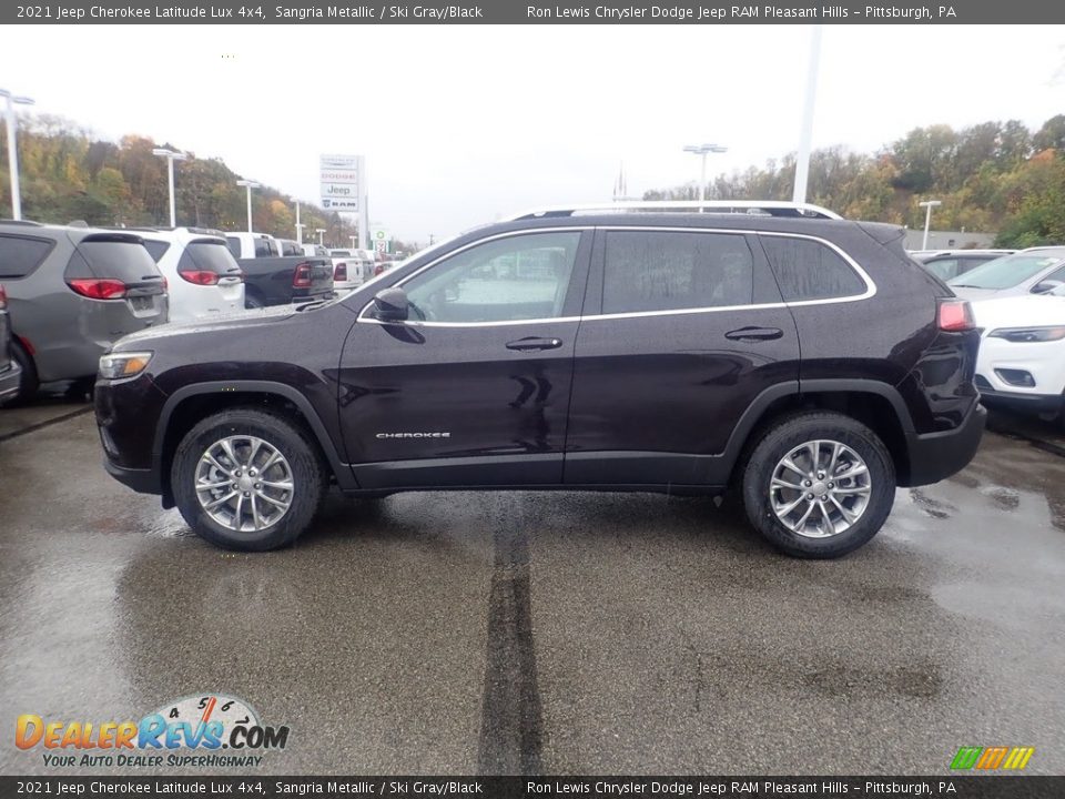 2021 Jeep Cherokee Latitude Lux 4x4 Sangria Metallic / Ski Gray/Black Photo #7