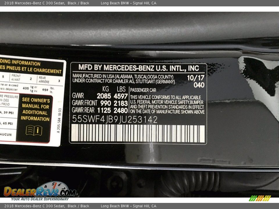 2018 Mercedes-Benz C 300 Sedan Black / Black Photo #36