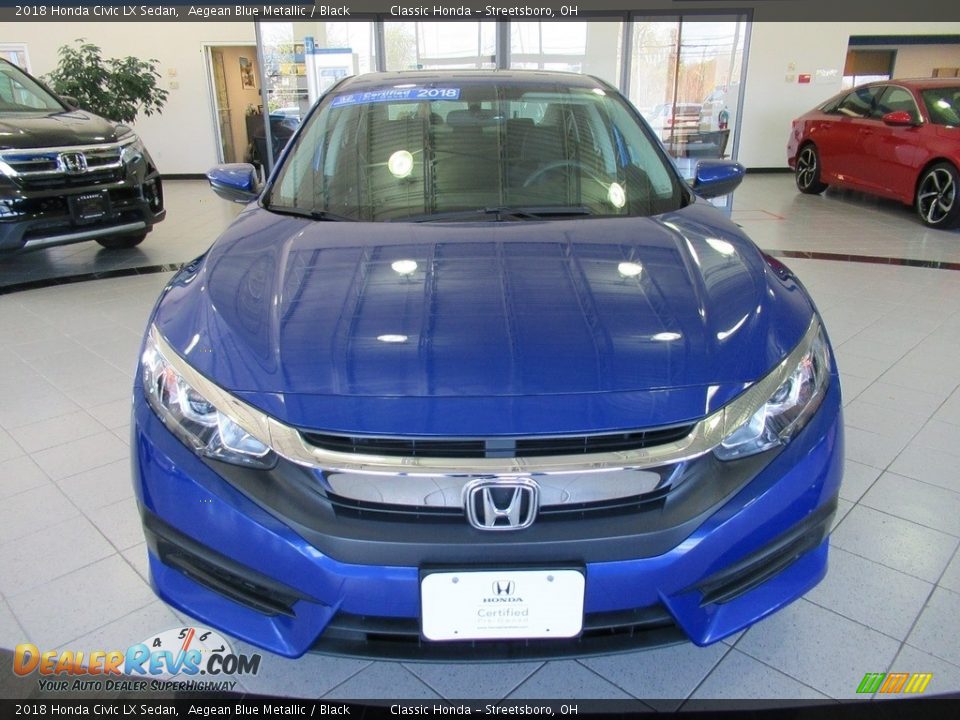 2018 Honda Civic LX Sedan Aegean Blue Metallic / Black Photo #2