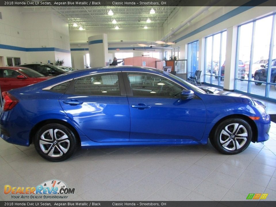 2018 Honda Civic LX Sedan Aegean Blue Metallic / Black Photo #4