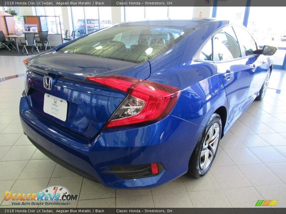 2018 Honda Civic LX Sedan Aegean Blue Metallic / Black Photo #7