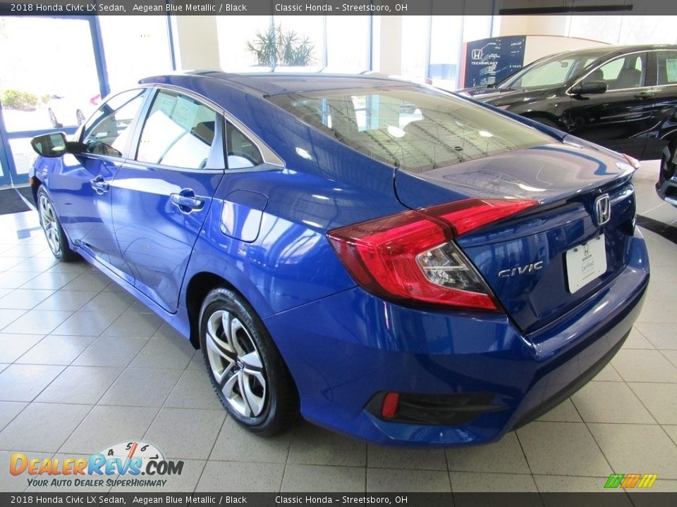 2018 Honda Civic LX Sedan Aegean Blue Metallic / Black Photo #9