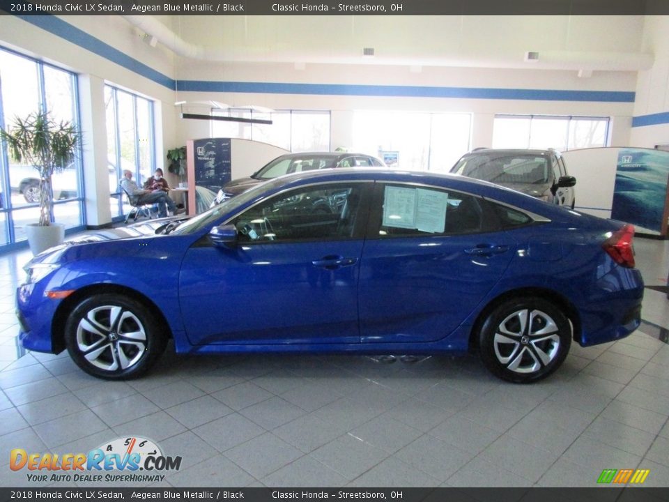 2018 Honda Civic LX Sedan Aegean Blue Metallic / Black Photo #10