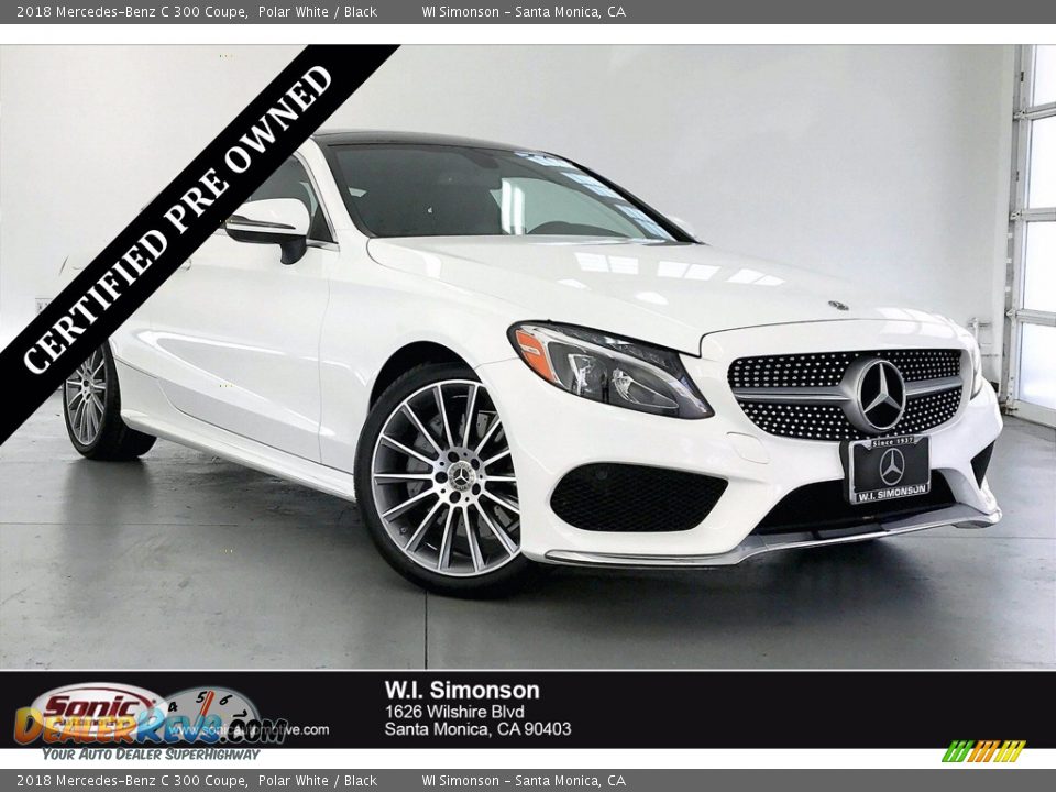 2018 Mercedes-Benz C 300 Coupe Polar White / Black Photo #1