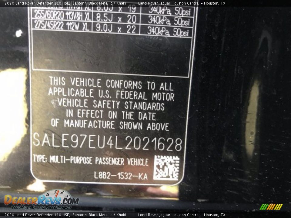 2020 Land Rover Defender 110 HSE Santorini Black Metallic / Khaki Photo #31