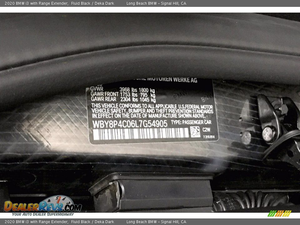 2020 BMW i3 with Range Extender Fluid Black / Deka Dark Photo #18