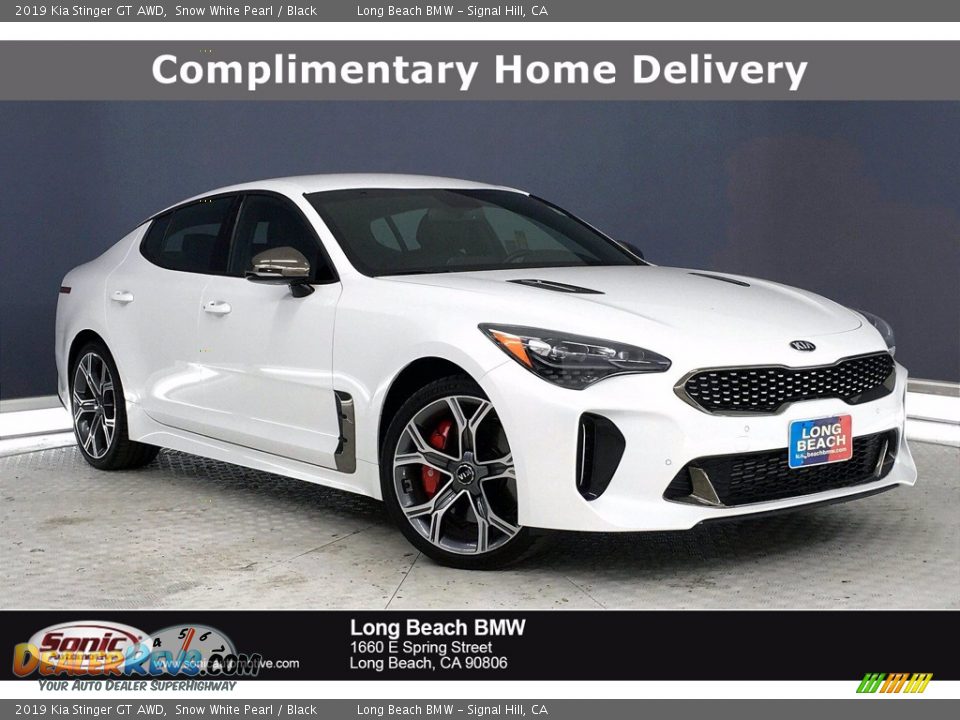 2019 Kia Stinger GT AWD Snow White Pearl / Black Photo #1