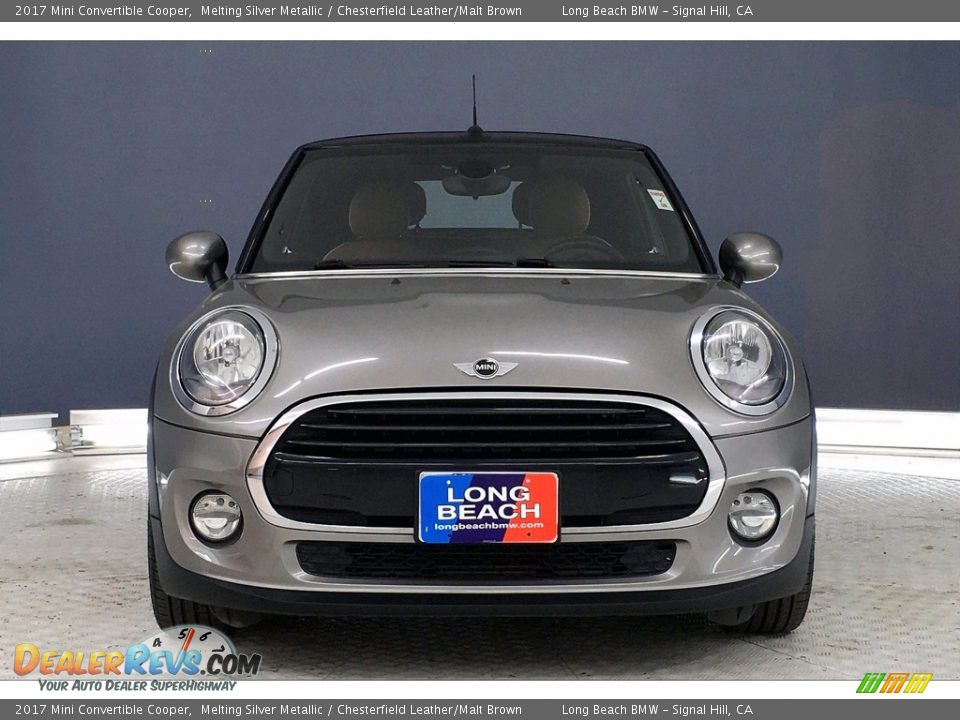 2017 Mini Convertible Cooper Melting Silver Metallic / Chesterfield Leather/Malt Brown Photo #2