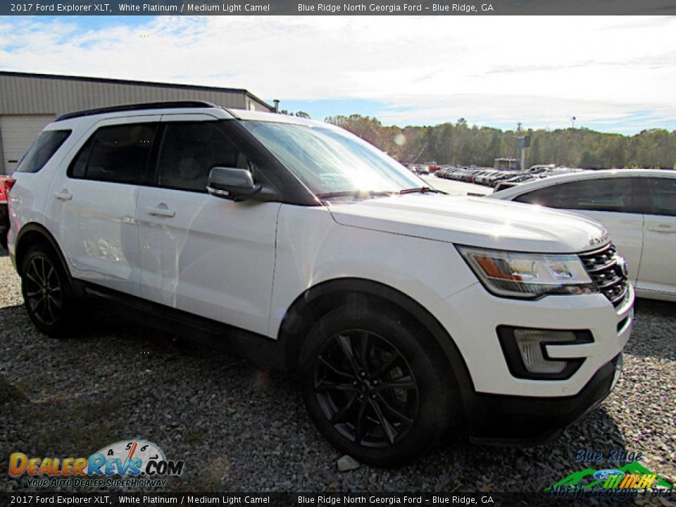 2017 Ford Explorer XLT White Platinum / Medium Light Camel Photo #2