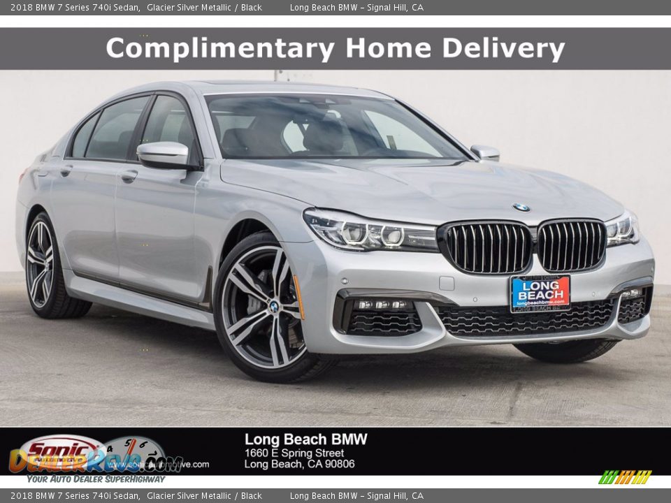 2018 BMW 7 Series 740i Sedan Glacier Silver Metallic / Black Photo #1