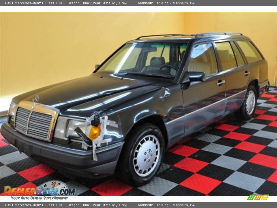 1991 Mercedes-Benz E Class 300 TE Wagon Black Pearl Metallic / Grey Photo #3