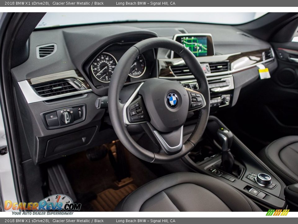2018 BMW X1 sDrive28i Glacier Silver Metallic / Black Photo #6
