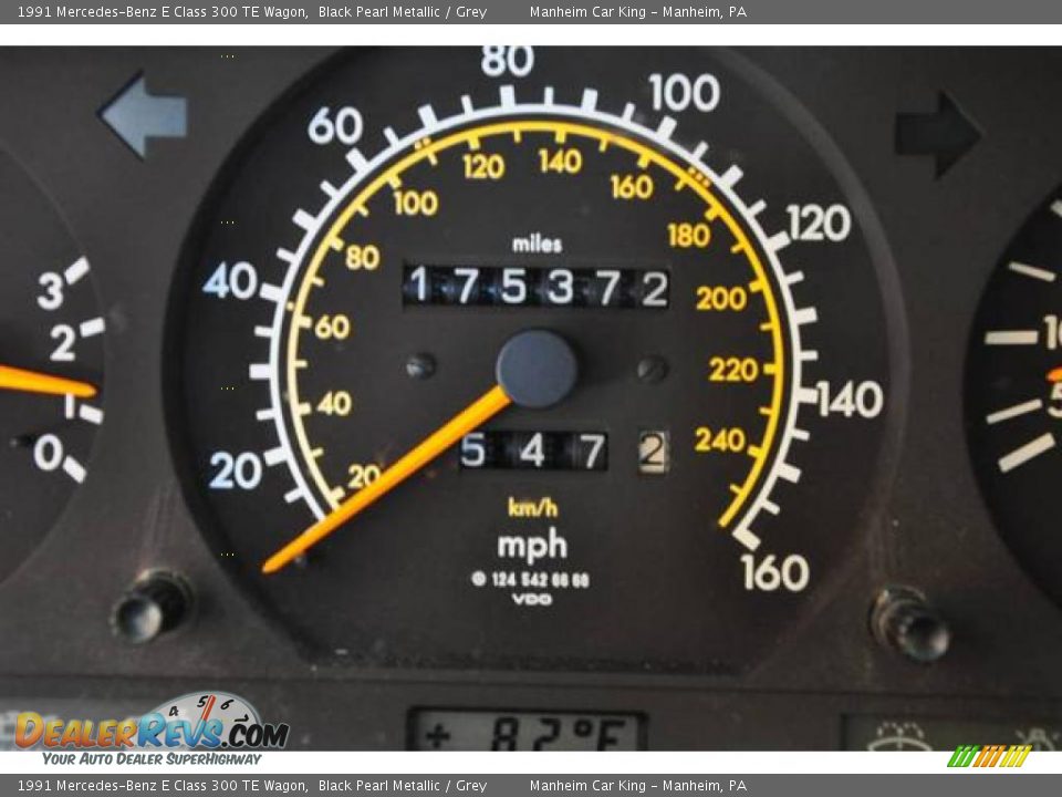 1991 Mercedes-Benz E Class 300 TE Wagon Black Pearl Metallic / Grey Photo #10