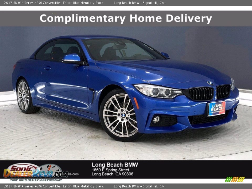 2017 BMW 4 Series 430i Convertible Estoril Blue Metallic / Black Photo #1