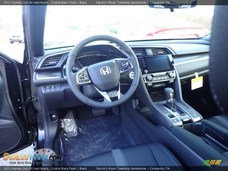 2021 Honda Civic EX Hatchback Crystal Black Pearl / Black Photo #11