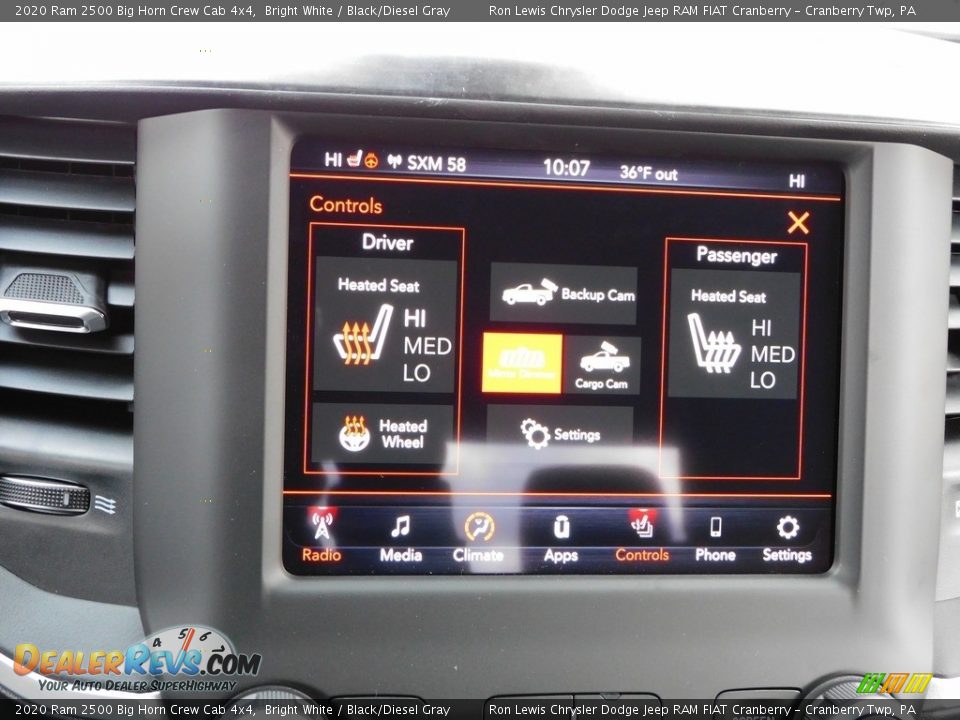 2020 Ram 2500 Big Horn Crew Cab 4x4 Bright White / Black/Diesel Gray Photo #15