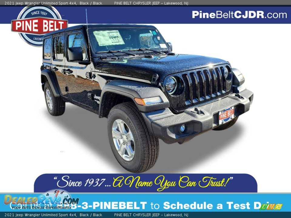 2021 Jeep Wrangler Unlimited Sport 4x4 Black / Black Photo #1