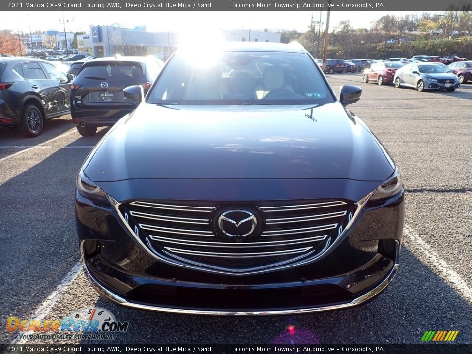 2021 Mazda CX-9 Grand Touring AWD Deep Crystal Blue Mica / Sand Photo #4