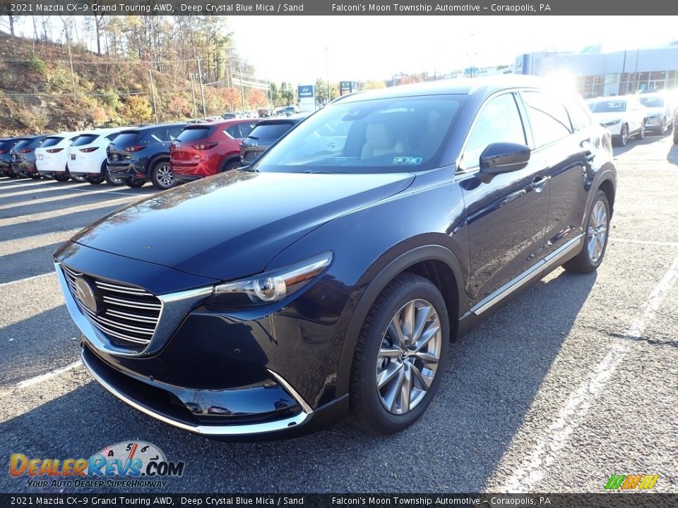 2021 Mazda CX-9 Grand Touring AWD Deep Crystal Blue Mica / Sand Photo #5