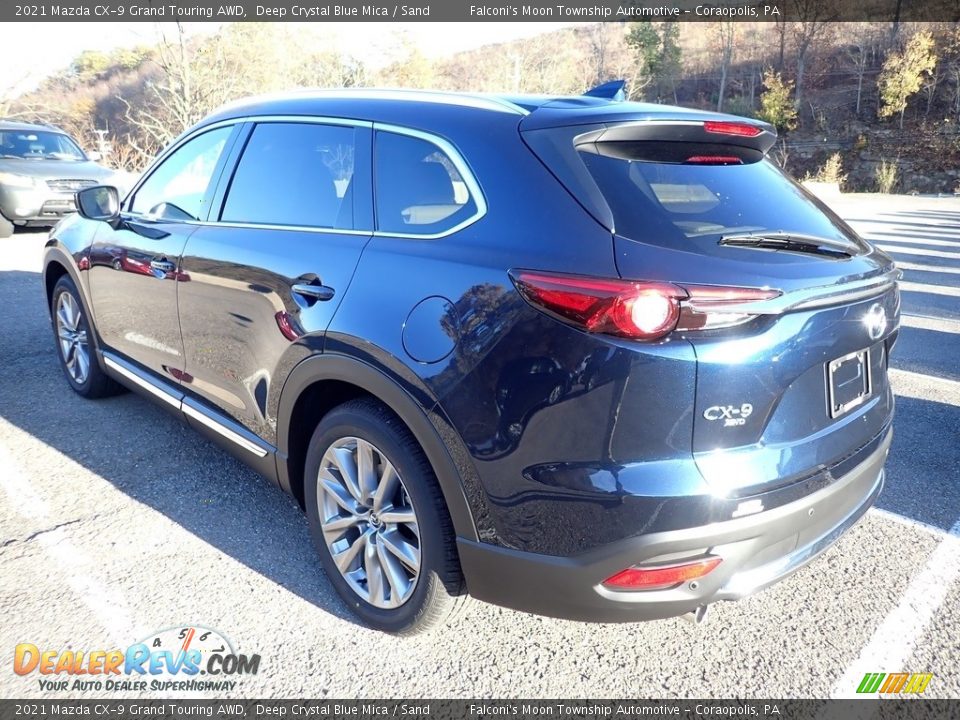2021 Mazda CX-9 Grand Touring AWD Deep Crystal Blue Mica / Sand Photo #6