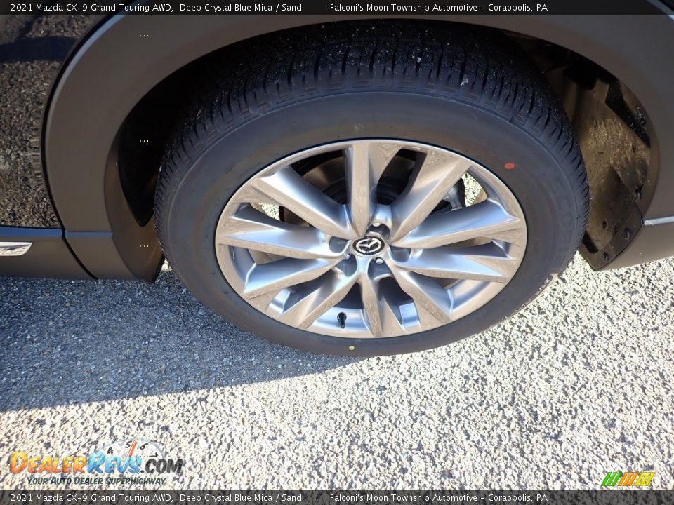 2021 Mazda CX-9 Grand Touring AWD Deep Crystal Blue Mica / Sand Photo #7