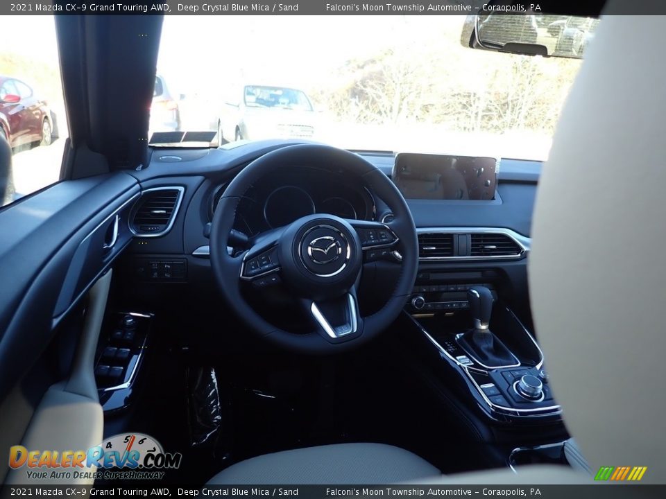 2021 Mazda CX-9 Grand Touring AWD Deep Crystal Blue Mica / Sand Photo #10