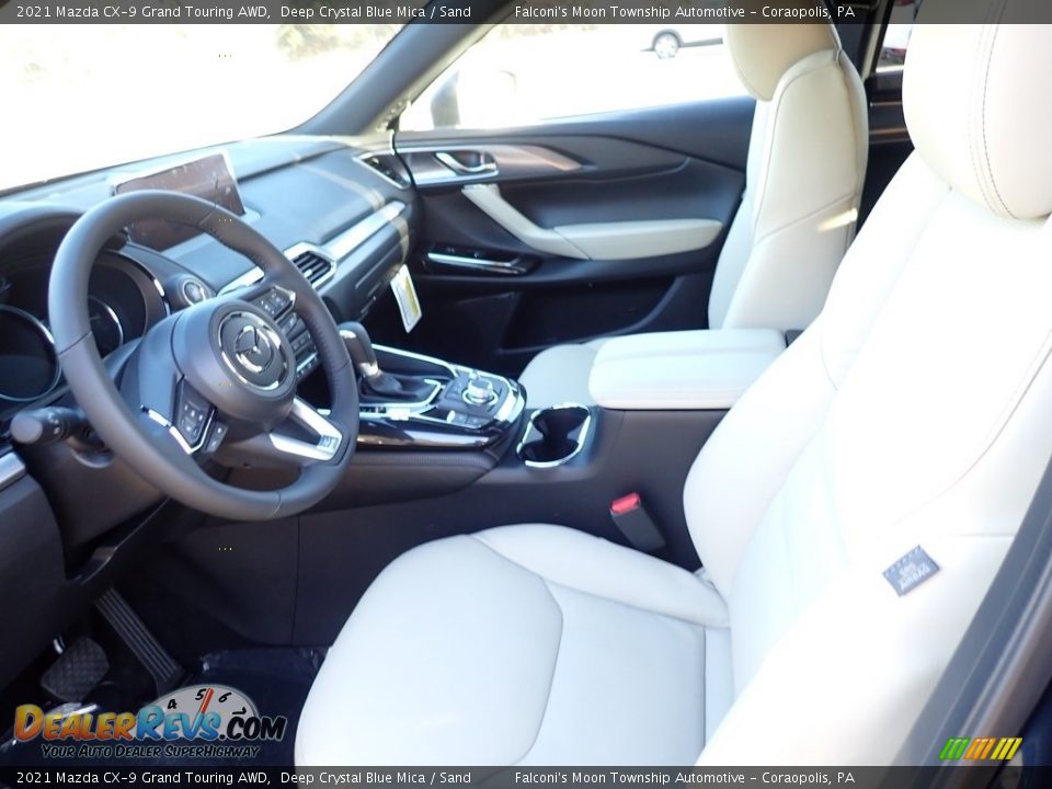 2021 Mazda CX-9 Grand Touring AWD Deep Crystal Blue Mica / Sand Photo #12