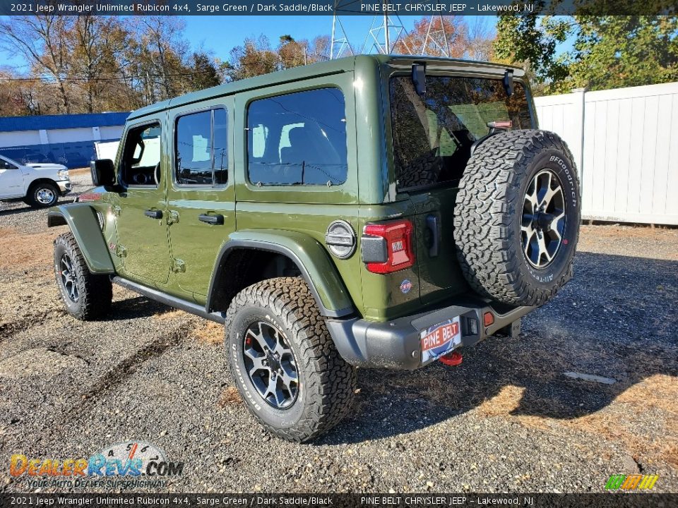 2021 Jeep Wrangler Unlimited Rubicon 4x4 Sarge Green / Dark Saddle/Black Photo #6