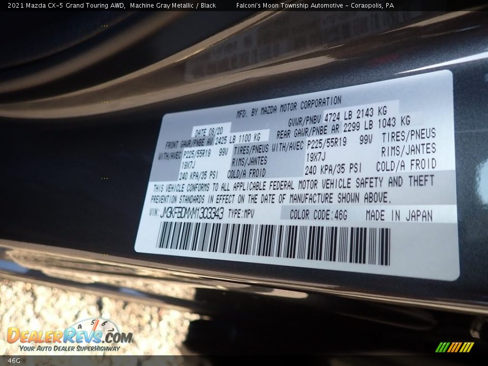 Mazda Color Code 46G Machine Gray Metallic