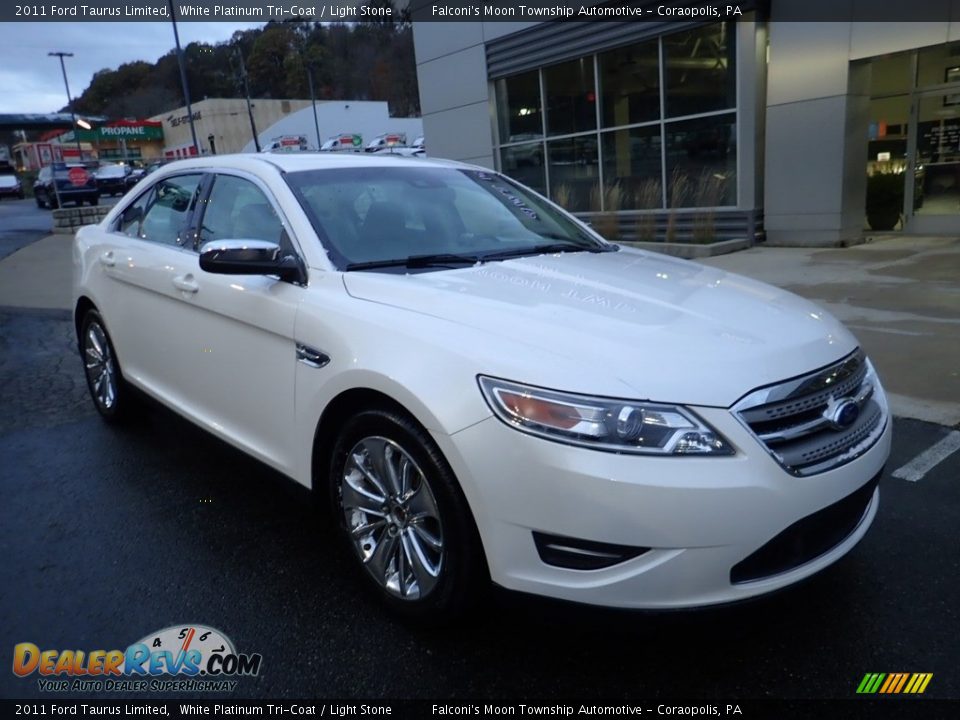 2011 Ford Taurus Limited White Platinum Tri-Coat / Light Stone Photo #8