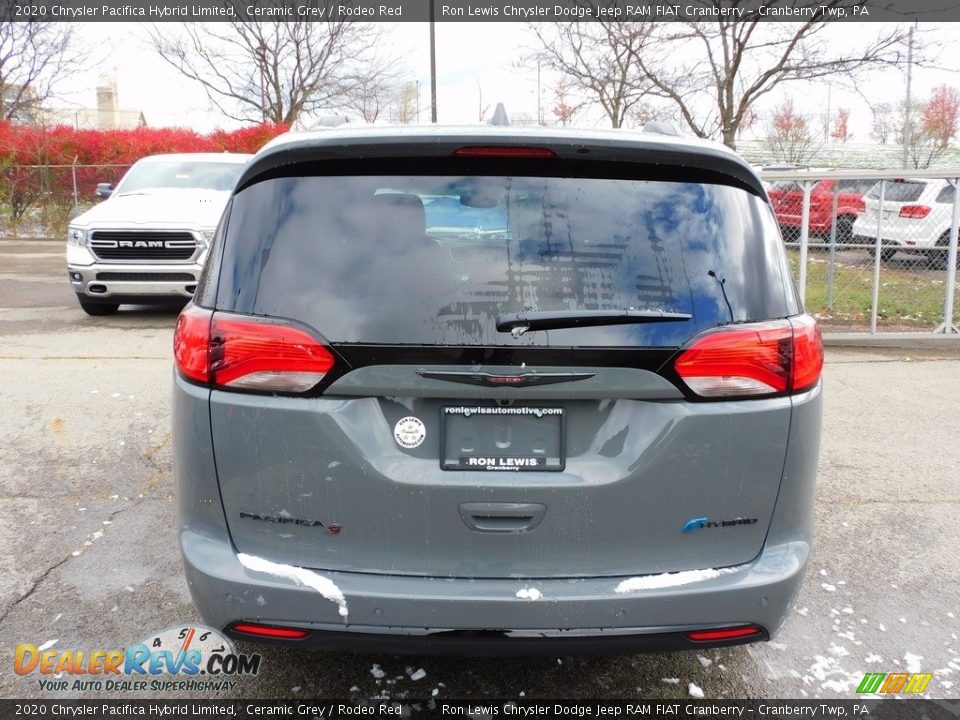 2020 Chrysler Pacifica Hybrid Limited Ceramic Grey / Rodeo Red Photo #6