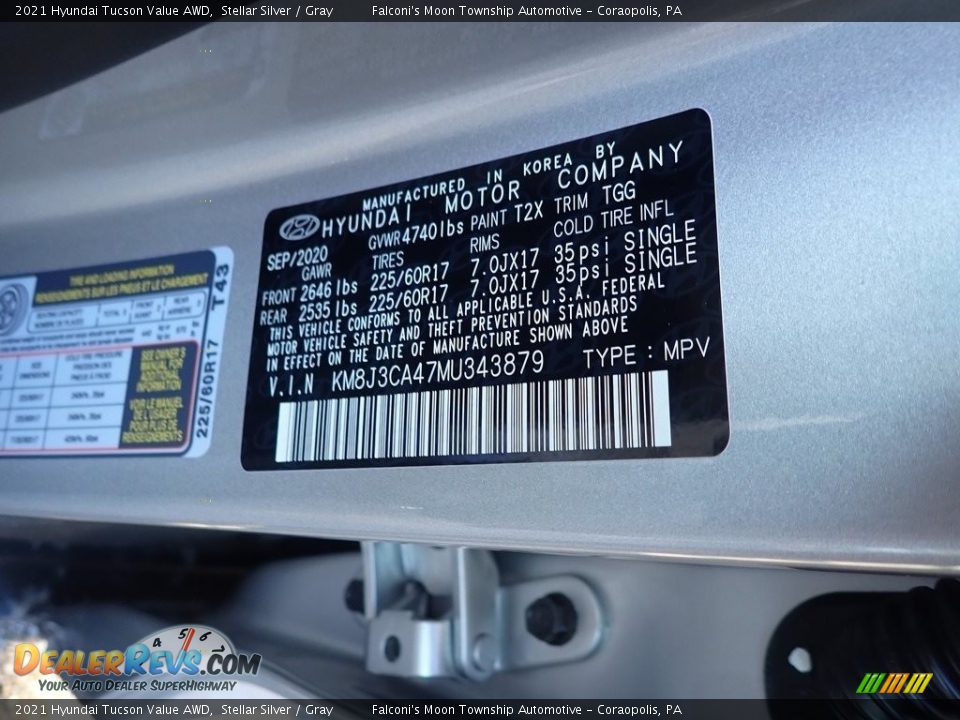 2021 Hyundai Tucson Value AWD Stellar Silver / Gray Photo #12