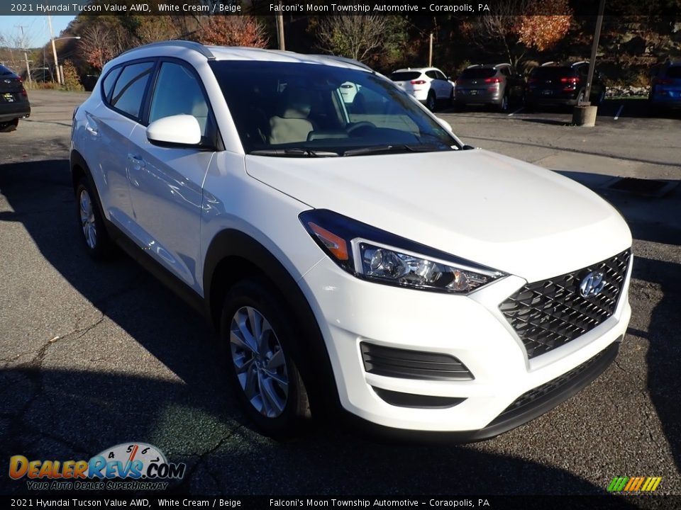 2021 Hyundai Tucson Value AWD White Cream / Beige Photo #3