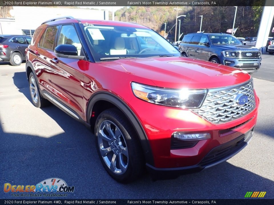 2020 Ford Explorer Platinum 4WD Rapid Red Metallic / Sandstone Photo #3