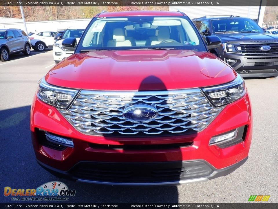 2020 Ford Explorer Platinum 4WD Rapid Red Metallic / Sandstone Photo #4