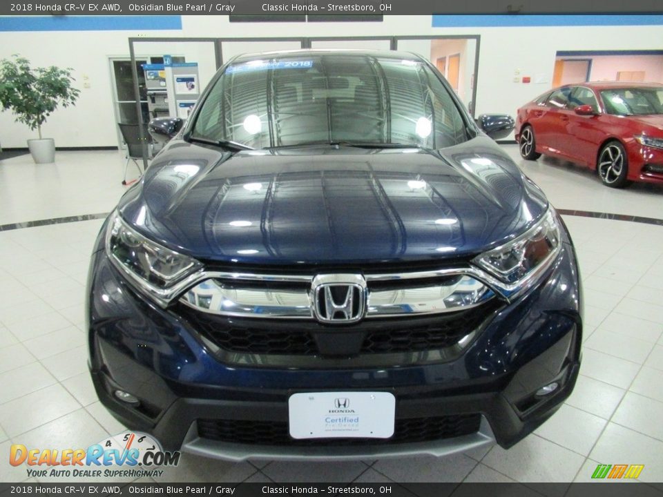 2018 Honda CR-V EX AWD Obsidian Blue Pearl / Gray Photo #2