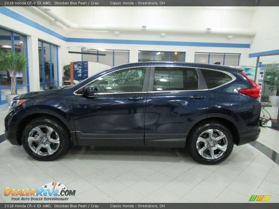 2018 Honda CR-V EX AWD Obsidian Blue Pearl / Gray Photo #10