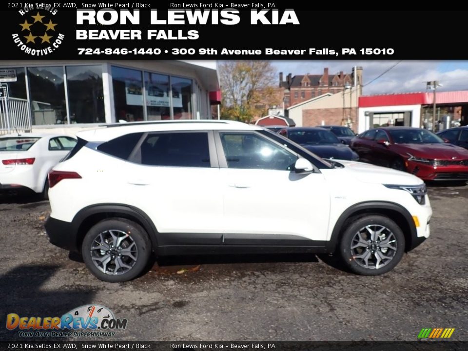 2021 Kia Seltos EX AWD Snow White Pearl / Black Photo #1