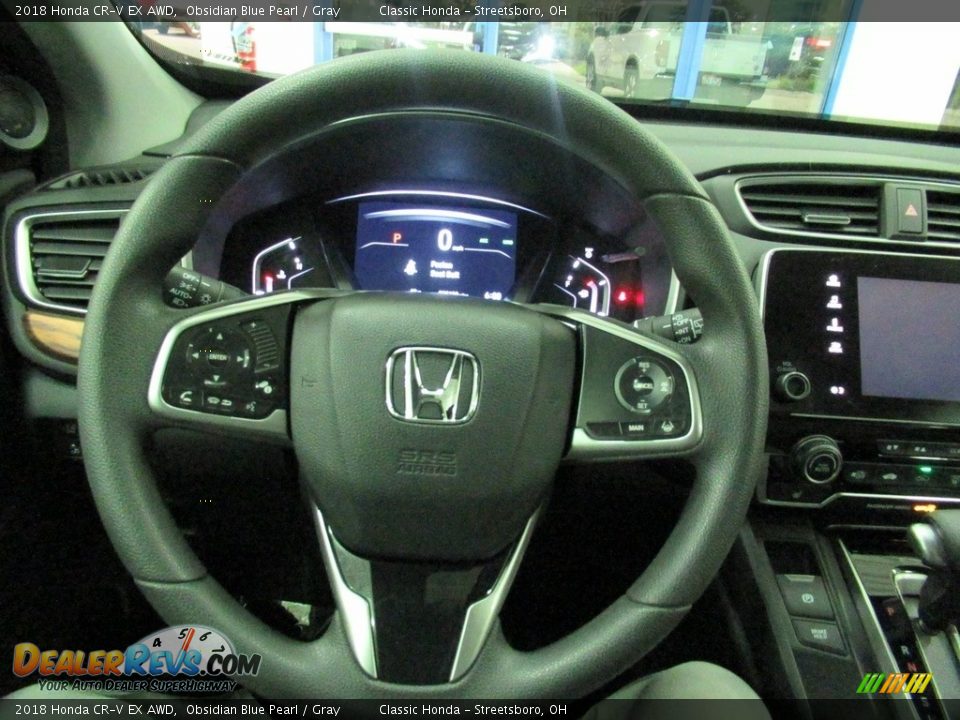 2018 Honda CR-V EX AWD Obsidian Blue Pearl / Gray Photo #31