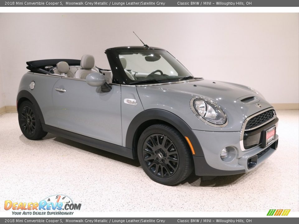 2018 Mini Convertible Cooper S Moonwalk Grey Metallic / Lounge Leather/Satellite Grey Photo #1