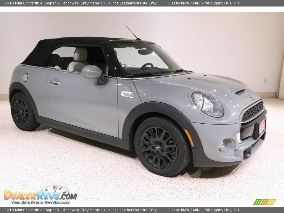 2018 Mini Convertible Cooper S Moonwalk Grey Metallic / Lounge Leather/Satellite Grey Photo #2