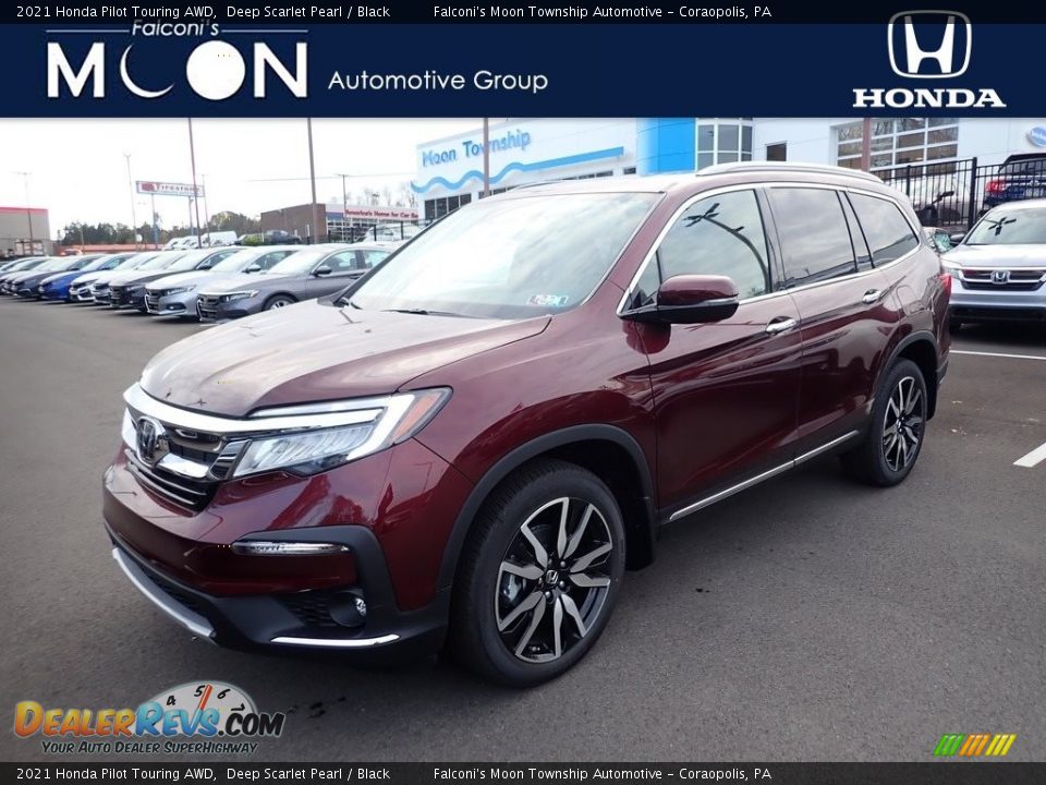 2021 Honda Pilot Touring AWD Deep Scarlet Pearl / Black Photo #1