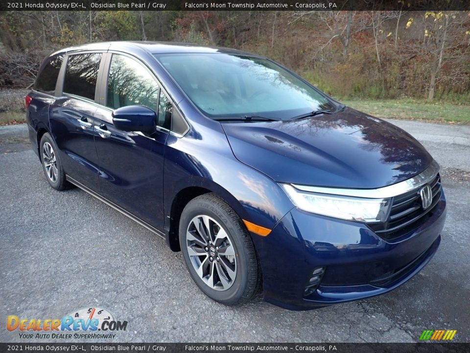 2021 Honda Odyssey EX-L Obsidian Blue Pearl / Gray Photo #6